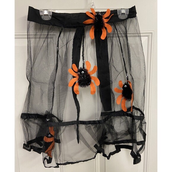 Halloween Spider Black and Orange Holiday Apron Spiders Costume Cosplay NWT - Picture 3 of 4